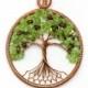 Tree-Of-Life Necklace Pendant Tree-Of-Life Jewelry Family Tree Copper Pendant Wire Tree Of Life Wire Wrapped Pendant Green Chrysolite Garnet