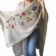 NEW! Beige Pelerine - Poncho with Flowers by AFRA