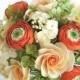 Wedding bouquet. Bridal Bouquet Spring Rose and Ranunculus Bouquet