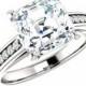 Cyber Monday Engagement Ring Deals 2016 8mm Asscher Cut Forever One Moissanite & Diamond Ring