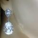 Crystal Wedding Earrings Swarovski Clear White Crystal Teardrop Earrings Wedding Jewelry Bridesmaid Gift Bridal Earrings (E008)
