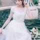Wedding lace dress - Air flowers -  unique wedding gown. Bridal gown. Bohemian wedding dress. Bridesmaid dress. Fairy wedding dress