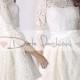 Plus Size reception  /ivory bridesmaid /romantic / wedding party / short  lace dress