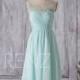 2016 Mint Blue Bridesmaid Dress, Chiffon Cocktail Dress, A line Prom Dress, Short Lace Wedding dress, Formal dress tea length (F149B)-Renz
