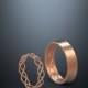 14K Rose Gold Celtic Wedding Rings Set 