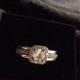 Blowout Sale. Vintage Platina White Topaz Ring Milgrain Ring and Band. Excellent Condition. Breathtakingly beautiful.