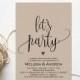 Elopement Party Invitation, Elopement Party, Editable Wedding Invitation, Elopement, Invitation Template, We Eloped, Just Married, WSET5