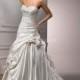 Schulterfreies romantisch weichen Satin Hochzeitskleid mit Pick-ups Rock - Festliche Kleider 