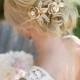 Gold Boho Wedding Headpiece, Grecian Gold Hair Wreath, Boho Gold Flower Rose headband, Wedding Hair Vine, Boho Wedding Headpiece - 'ROSETTA'