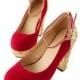 Bridesmaid Wedding Women Shoes Red 35