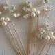 Bridal Hair Pins, Wedding Hair Pins, Swarovski Hair Pins, Pearl Hair Pins