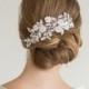 Lace Headpiece, Bridal Crystal and lace Hair Clips, Wedding Hair Accessory