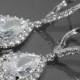 Cubic Zirconia Bridal Earrings Crystal Leverback Wedding Earrings Cubic Zirconia Teardrop Silver Earrings Bridal Earrings Bridesmaid Jewelry