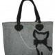 Cute Cat Bag Grey Elegant Bag Grey Felted Bag for Woman Wool Felt Bag Girlfriend Gift Christmas Gifts Travel Bag Grey Bag Mom Gift