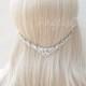 Pearl Wedding Hair Jewelry Silver bridal hair chain headpiece statement crown bridal head chain beach wedding prom bridesmaid tiara circlet