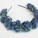 Blue Velvet Flower Crown. Blue Valentine, Blue Rose Crown, Blue, Flower Headband, Floral Crown, Blue Headband, Gift Idea, Bridesmaids
