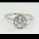 ON SALE !!! Diamond Engagement Ring 1.67 ct - Yellow Gold halo ring - halo diamond engagement ring - Bridal Jewelery - Anniversary