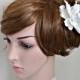 Bridal hair flower, Wedding hair piece, Sparkly white flower hair clip, Bridal hairpiece, Summer wedding hair flower, Bridal accessories