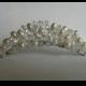 Beautiful handmade Tiara-Comb, Ivory oval and round pearl beads coordinating 6mm and 4mm sparkly crystals.  Bridal, vintage style, wedding