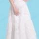 H1468 Casual A line strapless lace wedding dress