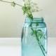 Century Old Quart Jar, wedding vase, Blue Mason Jar