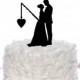 Couple Fishing Cake Topper, Wedding Cake Topper, Personalized Cake Topper