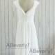 Simple Beach Boho Chiffon Wedding Dress Cap Sleeves Bridal Gown