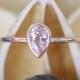 Bezel Ring Tear Drop Pink Morganite Ring,4*6mm Pear Cut Morganite Engagement Ring,Plain Solid Gold,14K Rose Gold Ring,Stackable,Bridal Ring