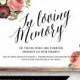 Editable Wedding Sign, In Loving Memory, PDF Template, Instant Download, Personalize Names, Classic Vintage Floral Printable Poster, DIY