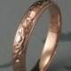 Rose Gold Wedding Ring--Going Baroque Band--14K Red Gold Ring--Swirl Design Band-Leaf Ring-Women's Wedding Band-Vine Band-Men's Wedding Ring
