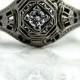 Art Deco Engagement Ring Antique Diamond Ring 18 Kt Gold Engagement Ring 1920s Ring Vintage Estate Ring Filigree Ring Size 6