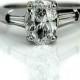 Vintage Engagement Ring 1.59ctw GIA Oval Cut Diamond Platinum Vintage Three Stone Oval Cut Engageemnt Ring Size 4.75!