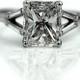 Radiant Cut Diamond Engagement Ring 2.60ctw Radiant Cut Diamond Ring GIA Diamond Engagement Ring Vintage 18K White Gold Engagement Ring