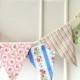 Summer Shabby Chic Fabric Banners, Bunting, Garland, Wedding Bunting, Pennants, Flags - 3 yards