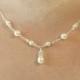 Pearl wedding necklace, pearl necklace, crystal bridal jewelry, pearl bridal necklace, pearl drop necklace - Vita