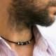 Men's Necklace - Men's Choker Necklace - Men's leather Necklace - Men's Jewelry - Men's Gift - Boyfriend Gift - Guys Necklace - Husband NL9