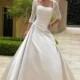Beautiful Exquisite Gorgeous Satin Illusion 3 / 4-length Sleeves Wedding Dress In Great Handwork - overpinks.com