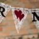 Lace MR & MRS Wedding Banner/ Wedding Banner with hearts/ Photography prop, bunting, sweetheart table