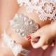 Wedding Bridal Garter Set - Luxury Pearl Crystal Rhinestone Garter Belt - Art Deco Vintage Inspired Lace Garter Set