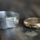 His and Hers Couples Rings- 14K Gold Filled & Wide Recycled Silver Band Set w Secret Message - Modern Meets Classic