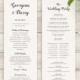 Wedding Programs Printable instant download template. Be Mine. Edit, print, trim 