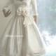 Marianne - Vintage Inspired Wedding Dress with 3/4 sleeves. Tea Length. Gorgeous Dupioni SILK.