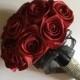 Beautifully keepsake custom bouquet for your bridesmaids in red satain