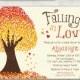 Falling in Love Invitation - Fall Bridal Shower Invite - Fall Tree - Baby Shower - Printable - LR1017BR Orange