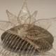 Silver Wire Work Flower, Bridal Hair comb, Bridal Head piece. AB crystal.