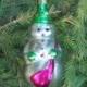 Figural Snowman new year tree Vintage Christmas snowman ornament holiday decor glass doll snowman blown glass ornament rare collectible ball