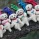 Needle felted puppies on a braided necklace, kumihimo jewelry, dog necklace, gift for pet owner, puppy, felted toy, multicolor, white
