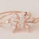 Rose Gold Bridal Bracelet, Crystal Wedding Bracelet, Bridesmaid Jewelry, Swarovski Wedding Jewellery, Linneah Bracelet
