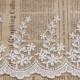 Ivory Floral Cotton Lace Trim, Wedding Veil Lace Trim, 6 inches Wide for Wedding Dress, Veil, Costume, Craft Making, 2Yards