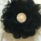 Black & Ivory Pearl Feather Fascinator. Black Chiffon Lace Flower Fascinator,Bridal Hairpieces,Dance Costume, Chocolate Chiffon Fascinator